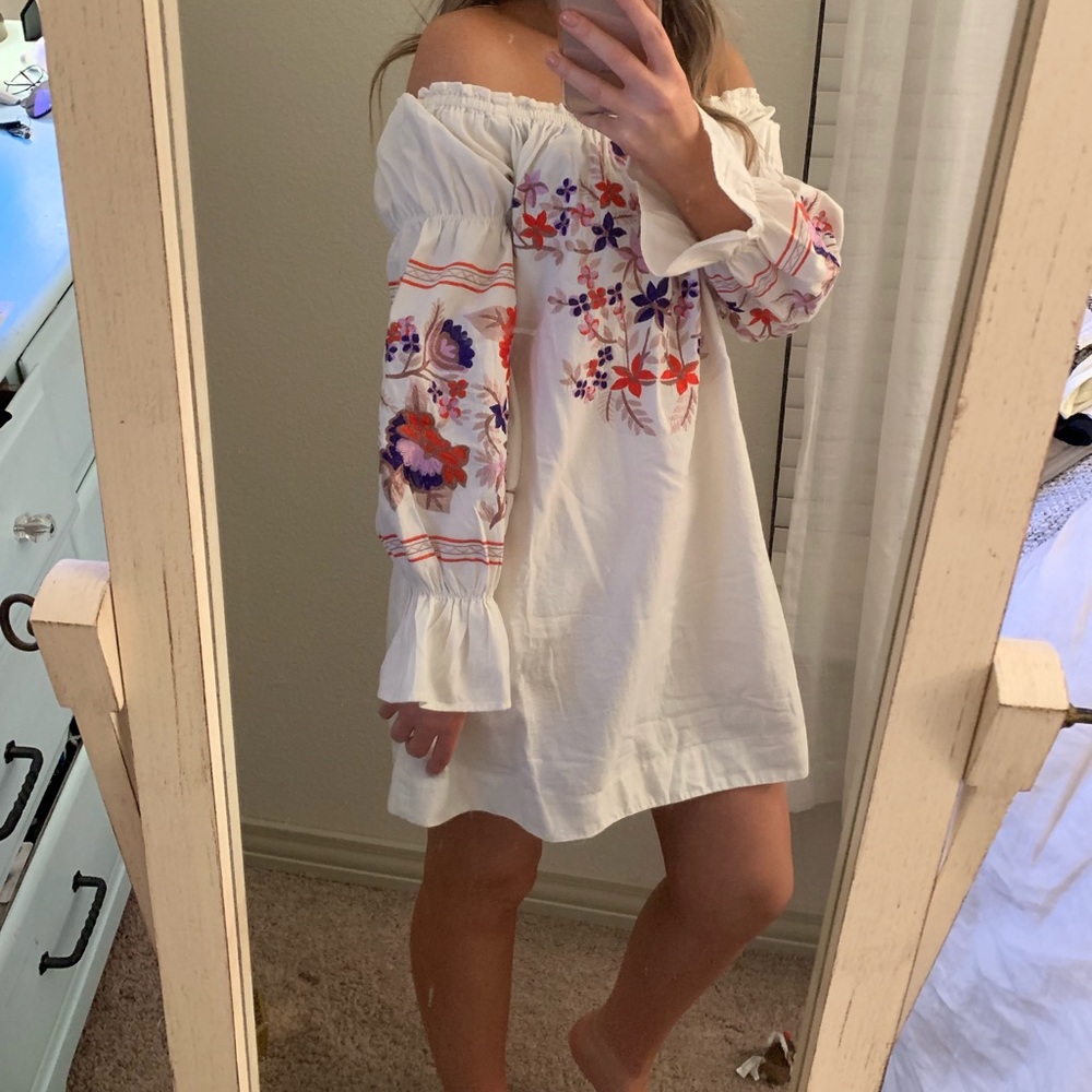Free People Ivory Off the Shoulder Dress